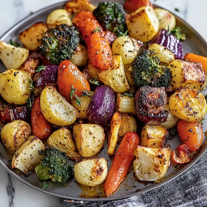 Crispy air-fried broccoli and zucchini served in a bowl, a healthy low-calorie vegetable recipe made with an air fryer.